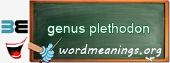 WordMeaning blackboard for genus plethodon